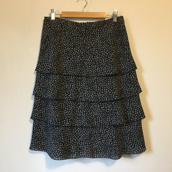 Vintage Made in Canada Whimsical Black and White Tiered Skirt - Picture 2 of 16